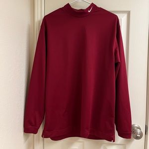 Nike red burgundy golf high turtle neck long sleeve shirt PGA